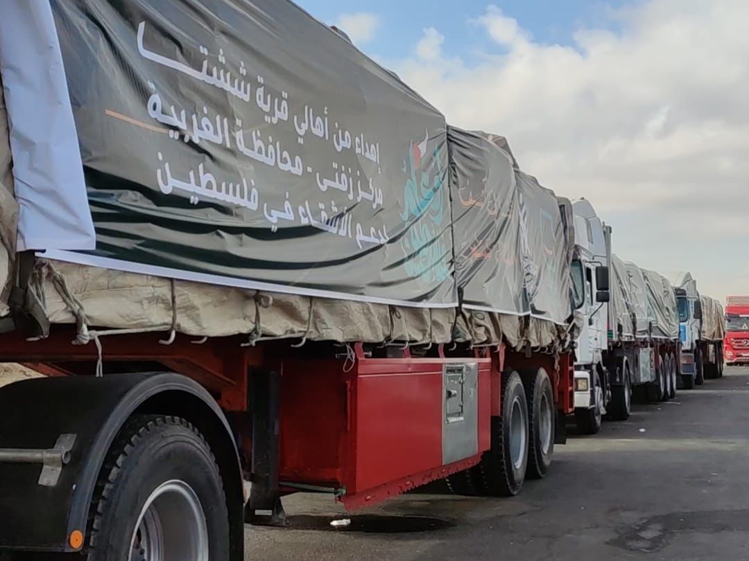 مرسال عضو التحالف الوطني تطلق القافلة رقم 12 إلى غزة محمّلة بـ 25 شاحنة مساعدات إنسانية